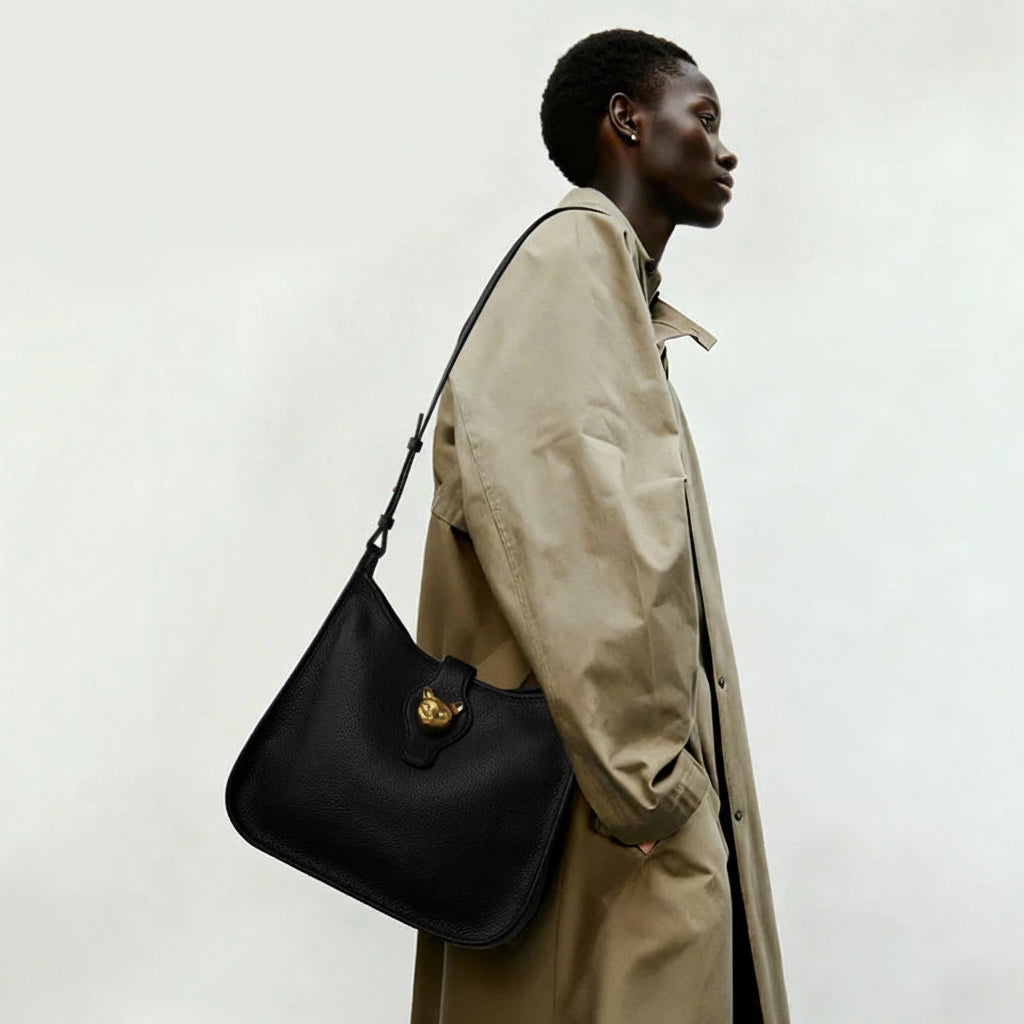 Genuine Leather Bucket Bag
