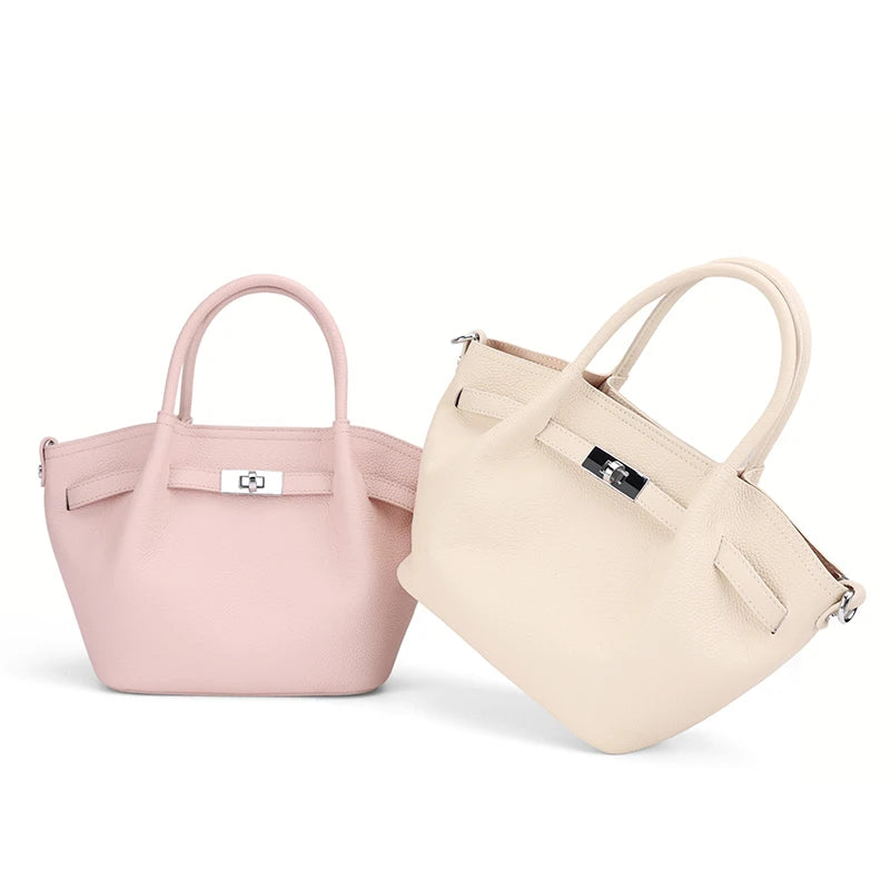 Genuine Leather Bucket Crossbody Bag