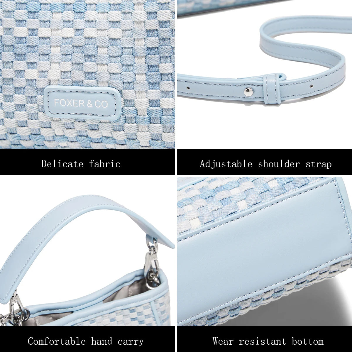 FOXER Woven Mini Chain Crossbody Bag