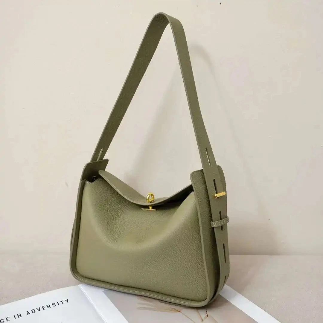 Genuine Leather Hobo Shoulder Bag