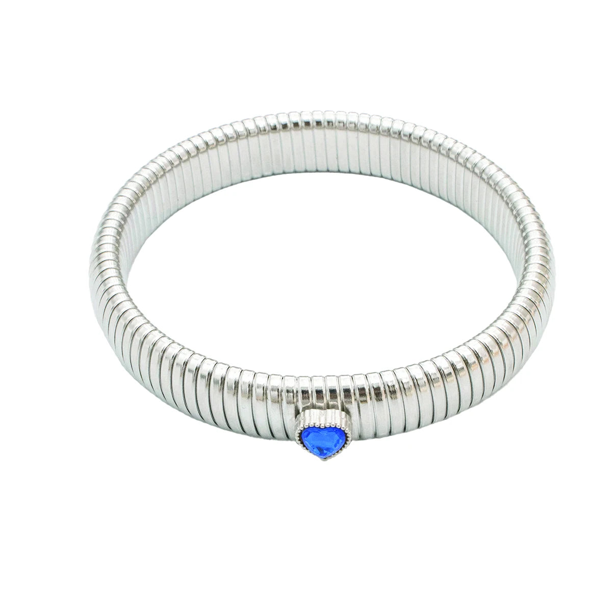 Waterproof Stainless Steel Retro Elasticity Thick Metal Polish Bracelet
