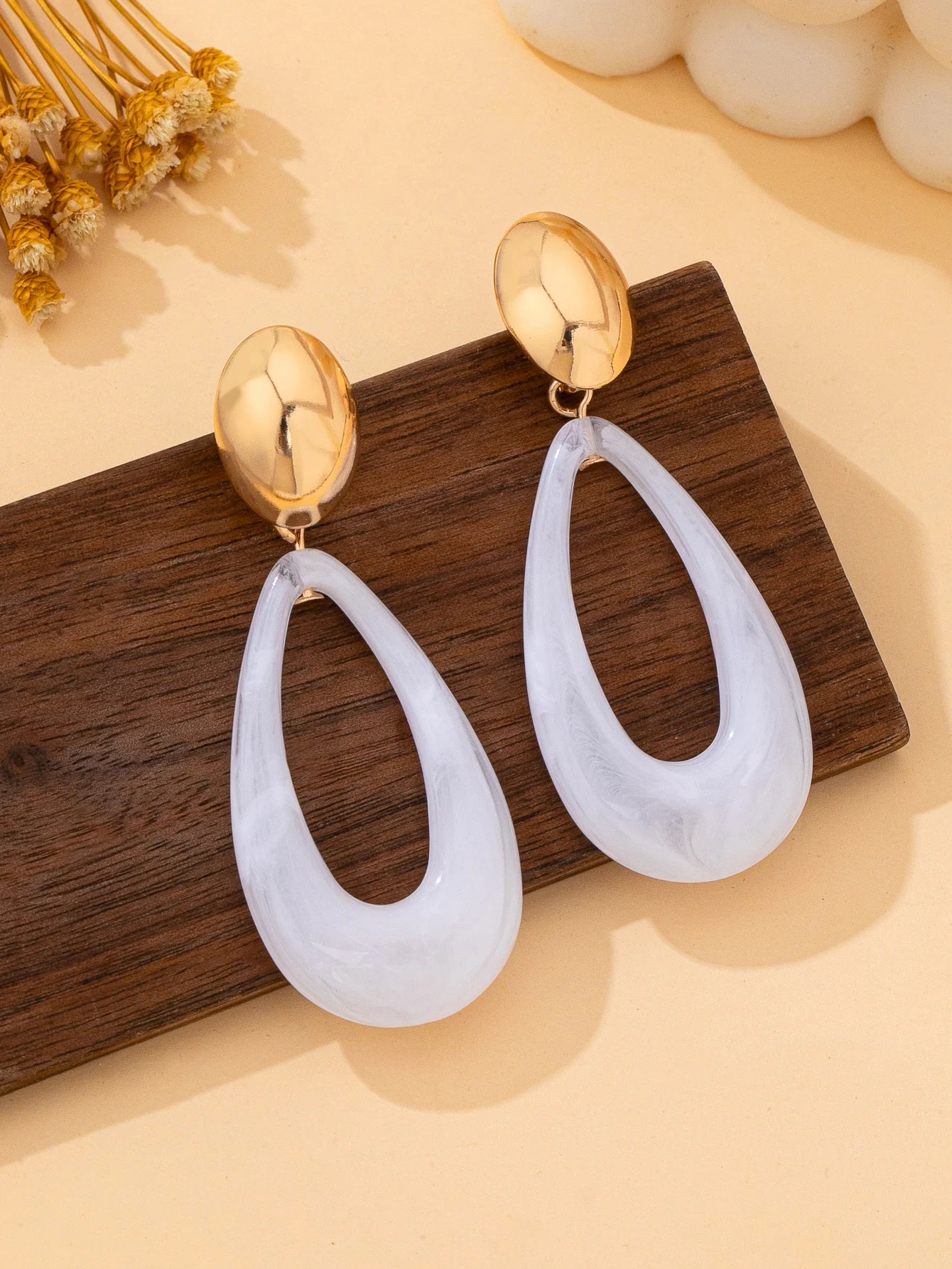 A Pair of Women's Fashionable Earrings, Simple and Elegant Geometric Pendant Earrings, Suitable for Daily Wear, Vacations, and Gift-Giving