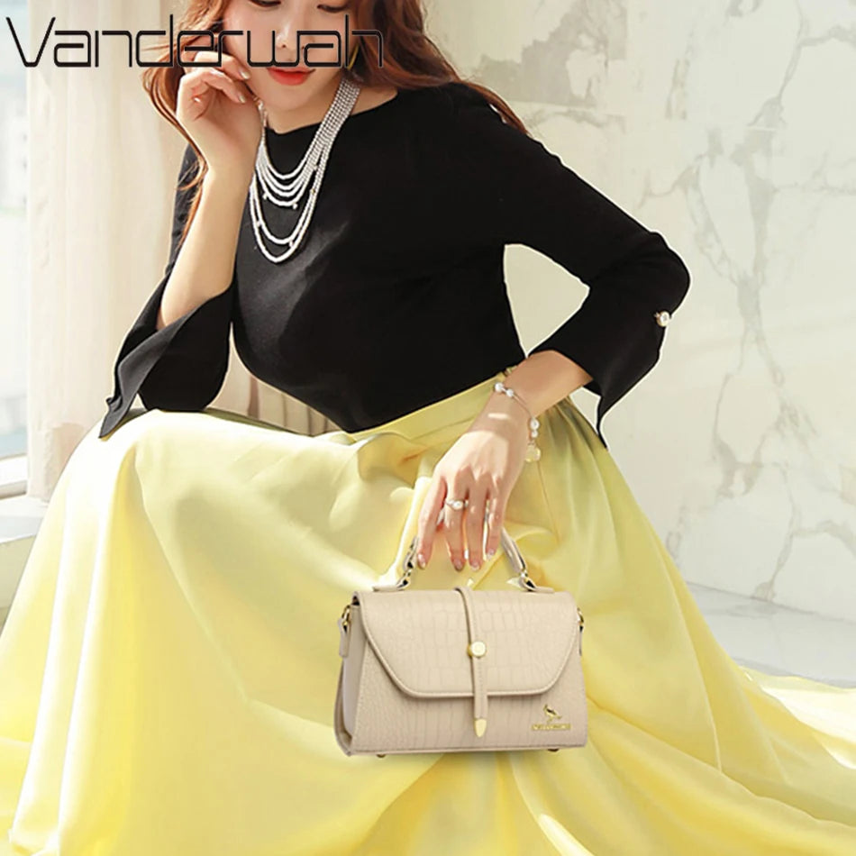 Crocodile Leather Crossbody Handbag