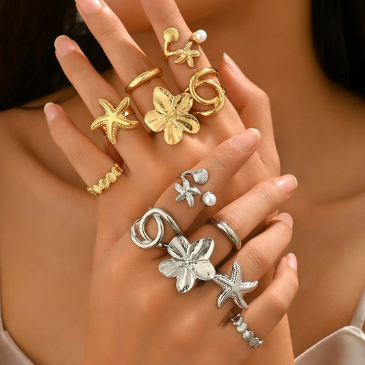 Coastal Charm Ring Set