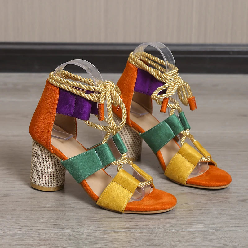 Summer Chunky Shoes High Heels Sandals Designer