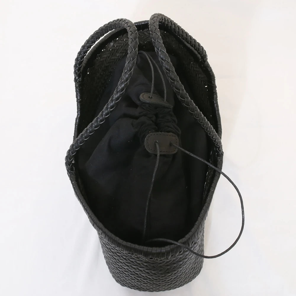 Genuine Leather Woven Tote Bag
