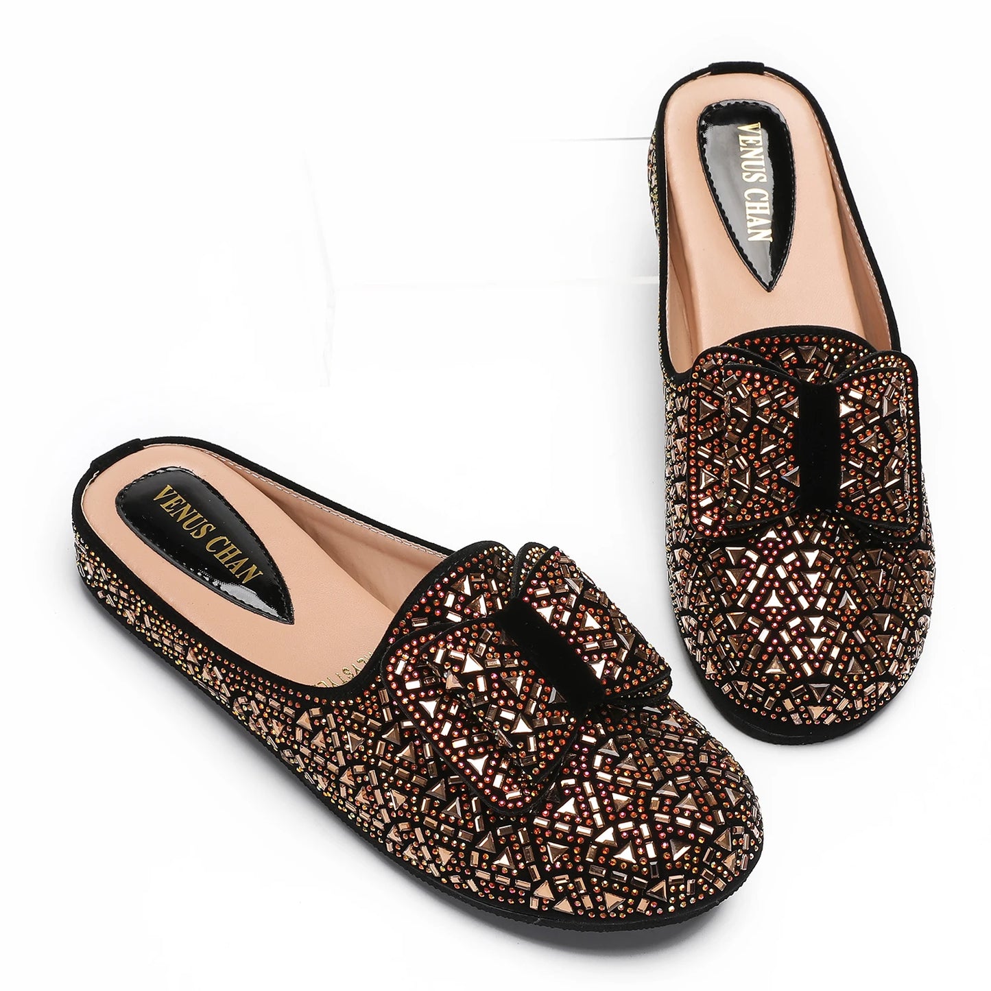 Nigeria Gold Color Half Shoes Comfortable Party Slippers Elegant