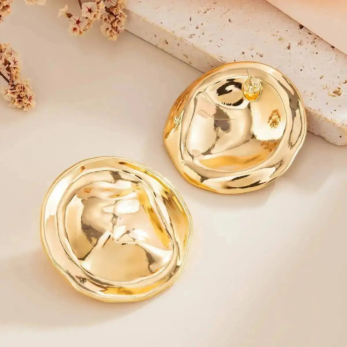 Geometric Round Stud Earrings