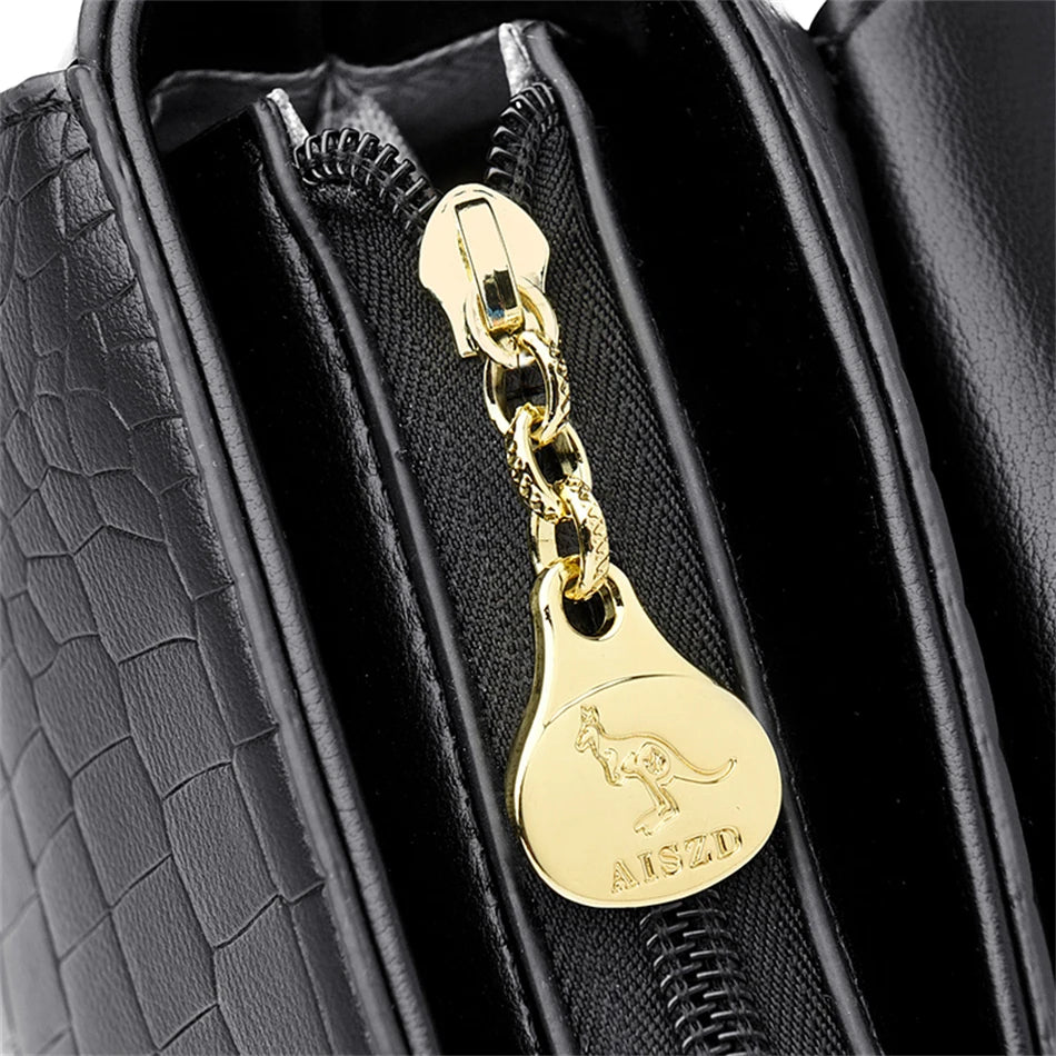 Crocodile Leather Crossbody Handbag