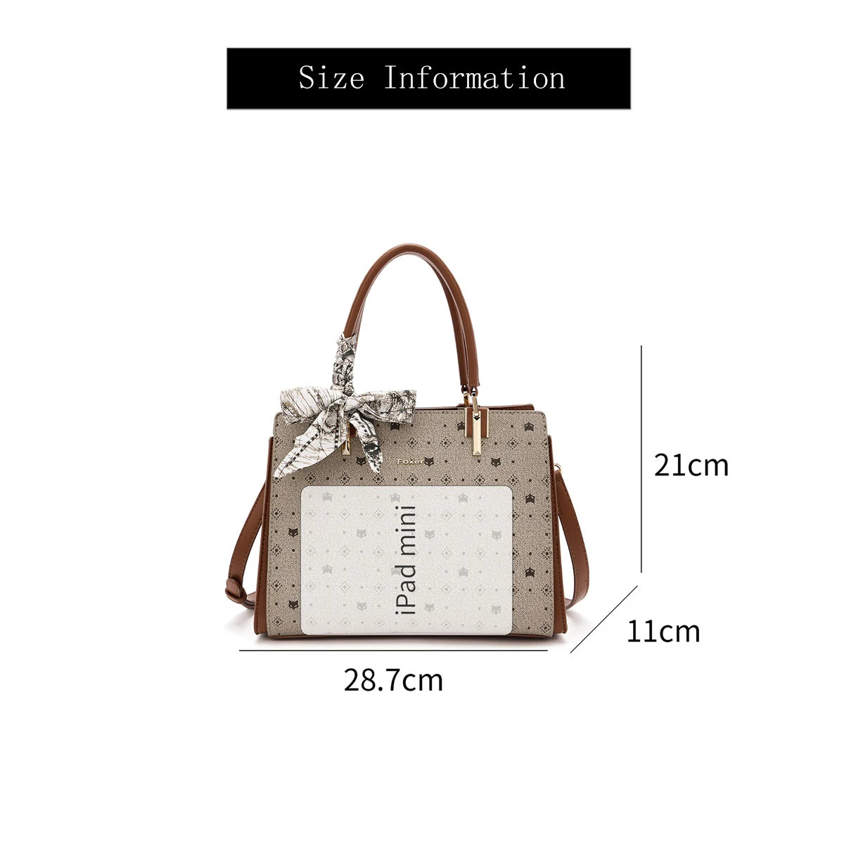 FOXER Monogram Tote Bag with Scarf