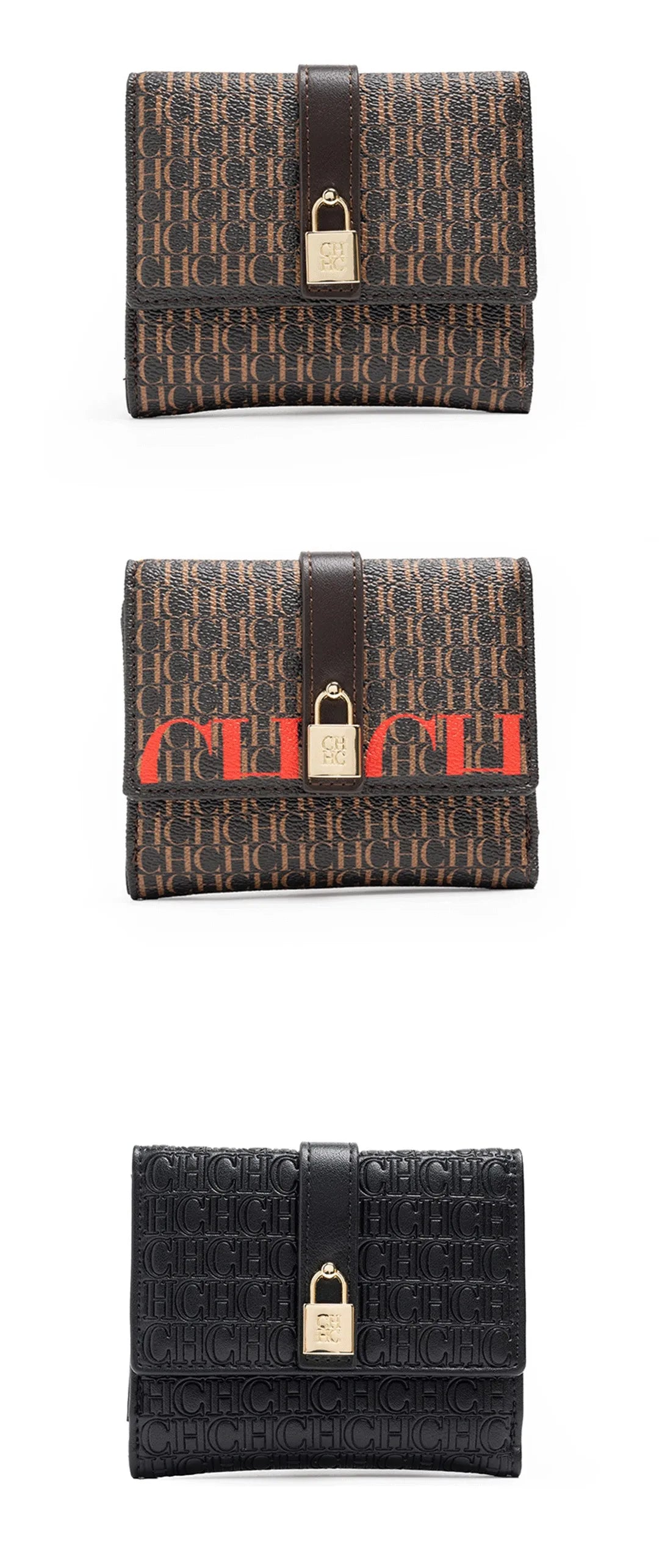 CH Fashion Versatile Letter Print Design Wallet Premium Feeling Wallet High Quality Standard Wallet Ladies Temperament Style Car