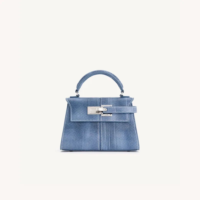 Genuine Leather Trapezoid Crossbody Bag
