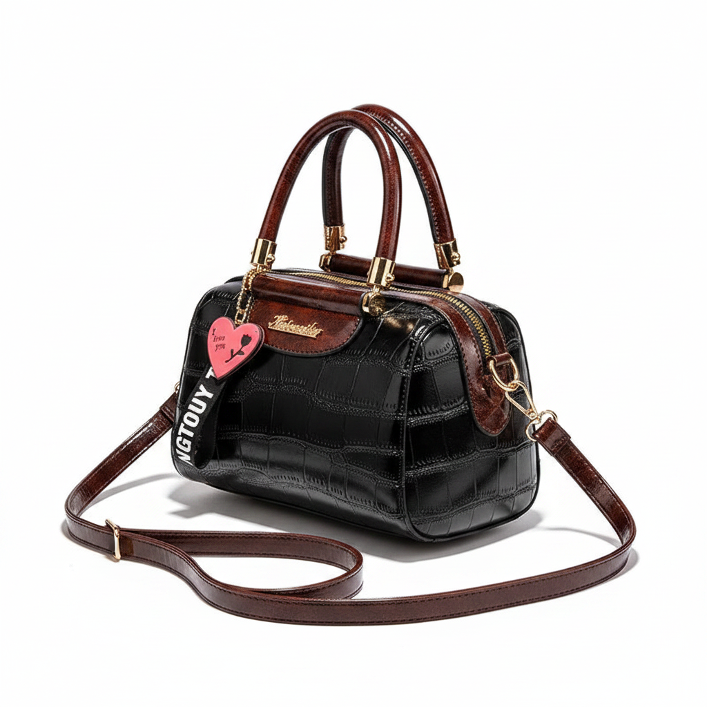 Classic Crocodile Leather Messenger Tote Bag