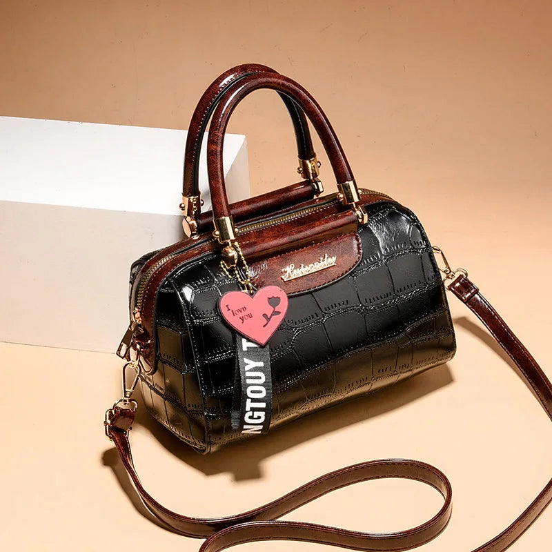 Classic Crocodile Leather Messenger Tote Bag