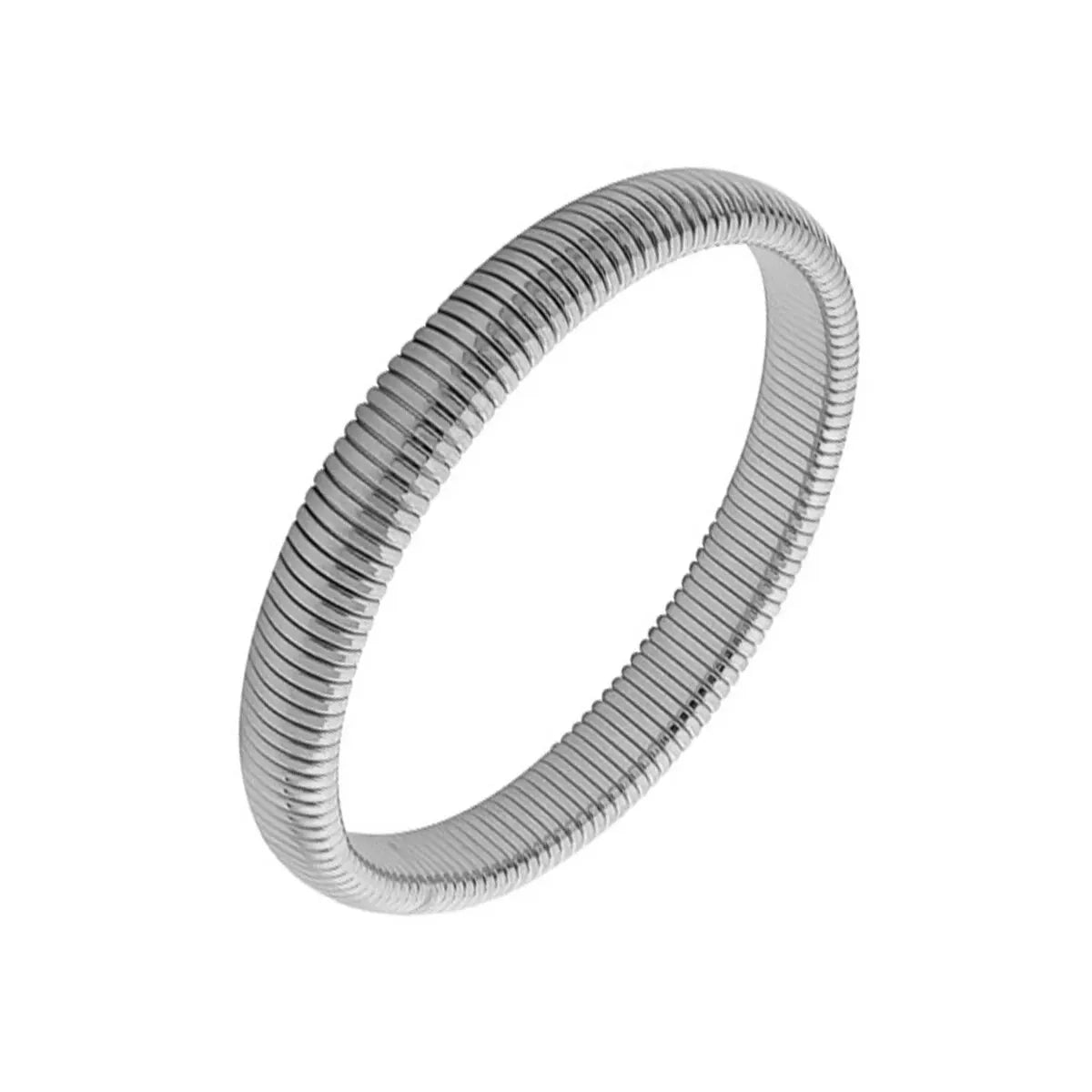 Waterproof Stainless Steel Retro Elasticity Thick Metal Polish Bracelet