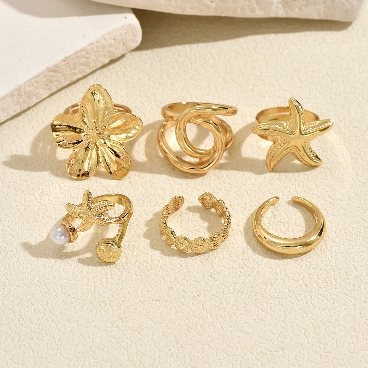 Coastal Charm Ring Set