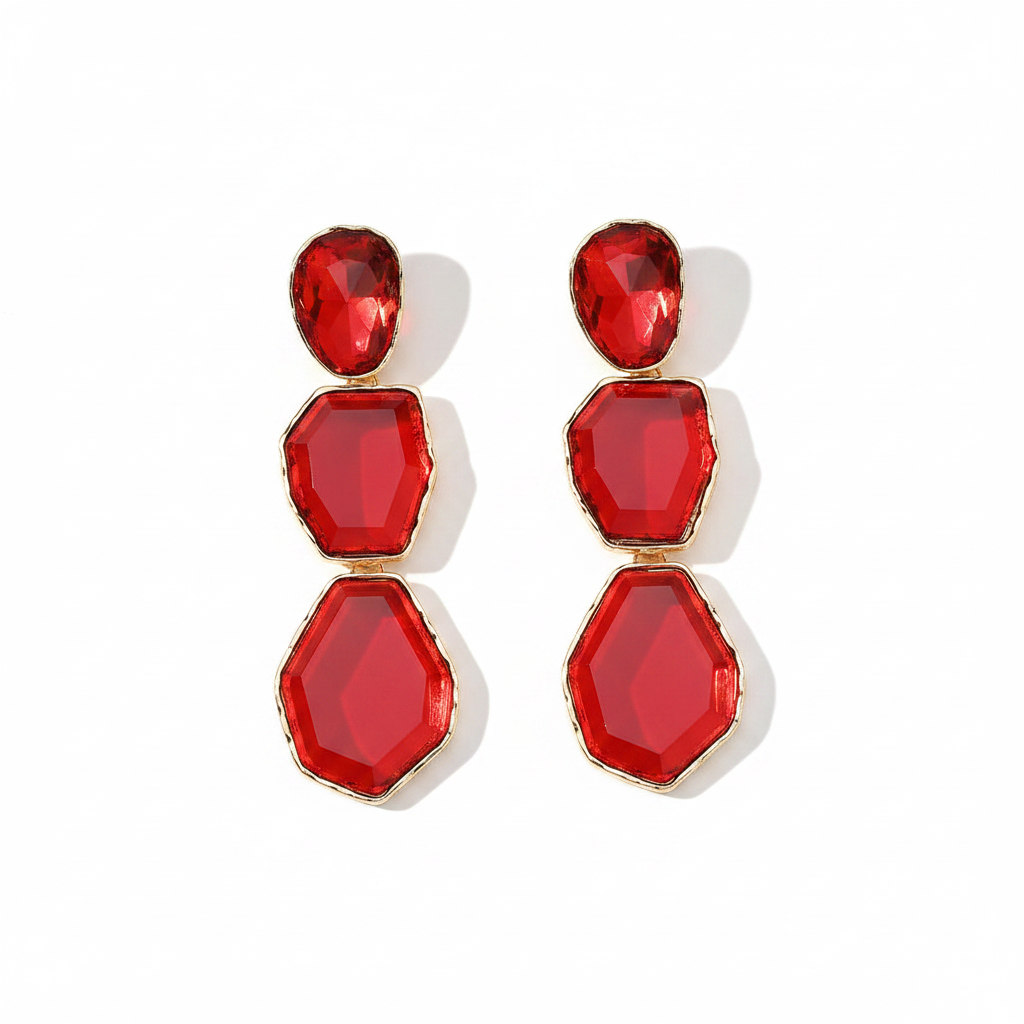 Creative Design Popular Luxury Geometric Resin Charm Long Dangle Drop Earrings