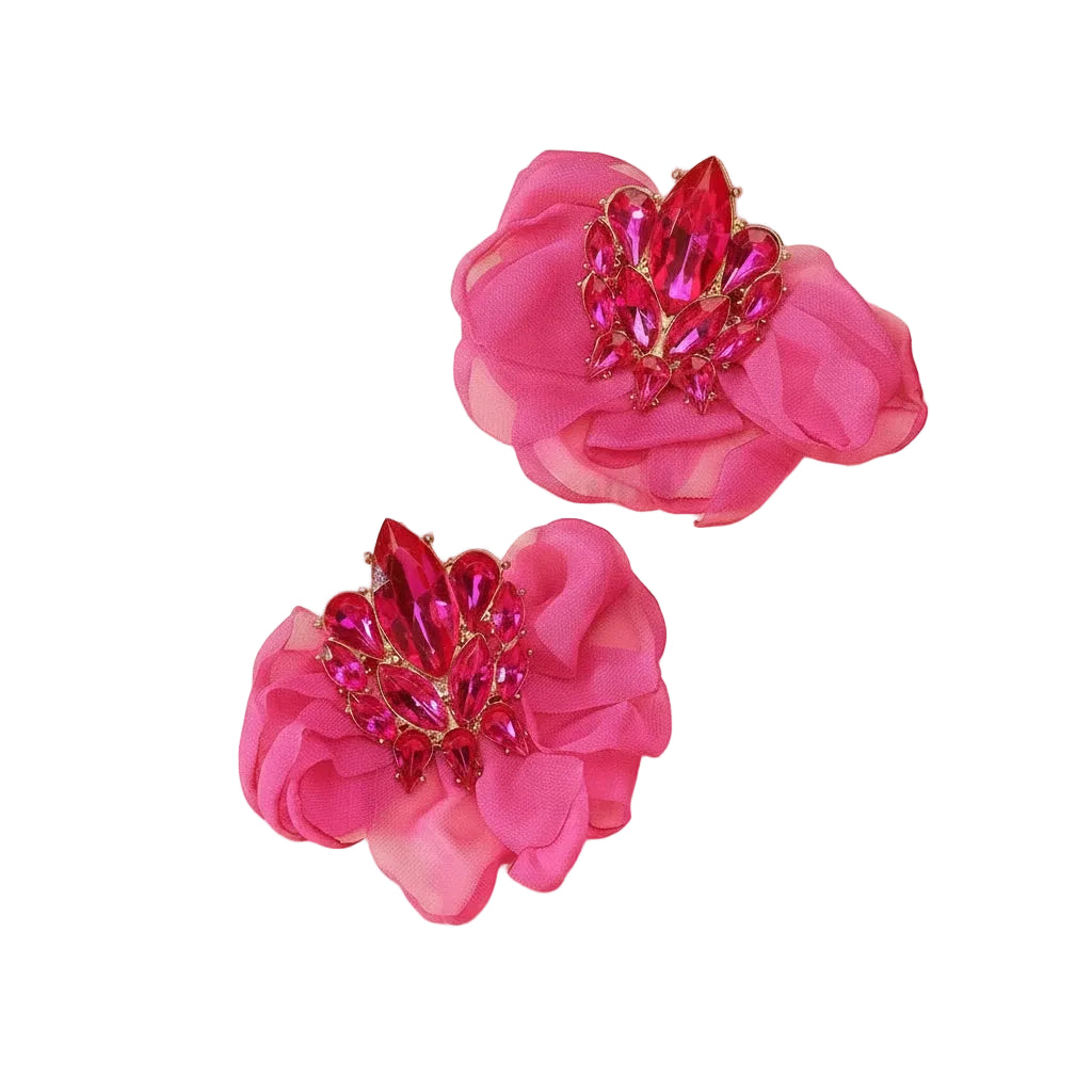 Exaggerated Bohemian Big Earrings Charming Elegant Ethnic Handmade Fabric