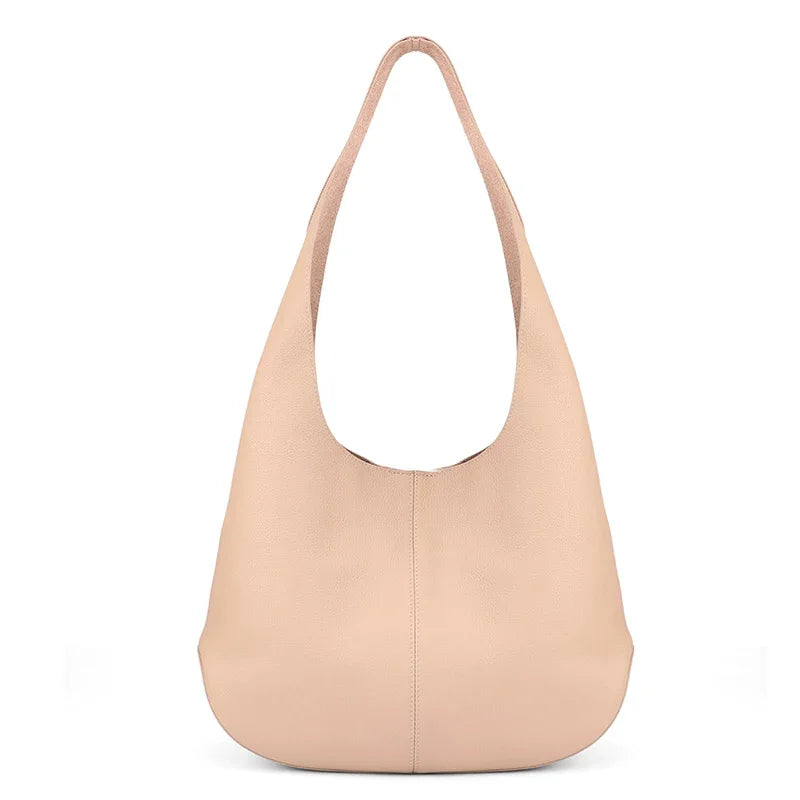 Genuine Cowhide Slouchy Hobo Tote Bag