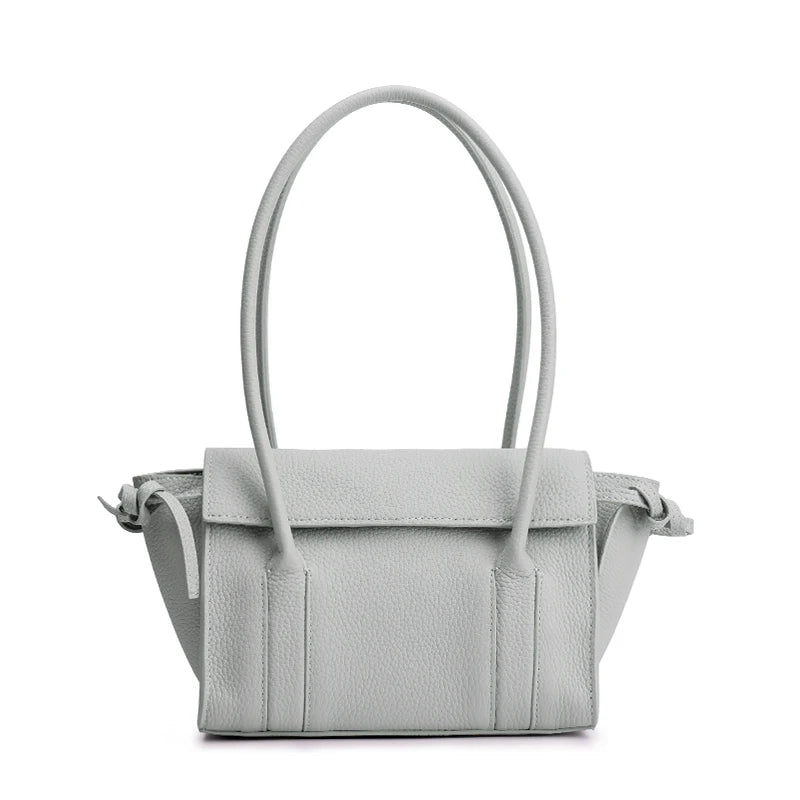 Genuine Cowhide Drawstring Tote Bag