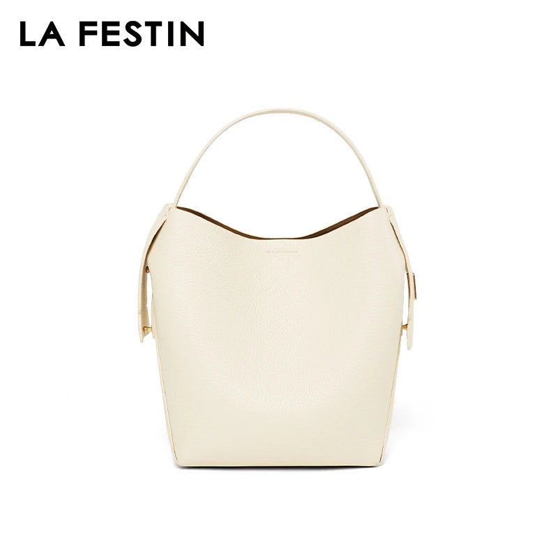 LA FESTIN Leather Bucket Crossbody Bag