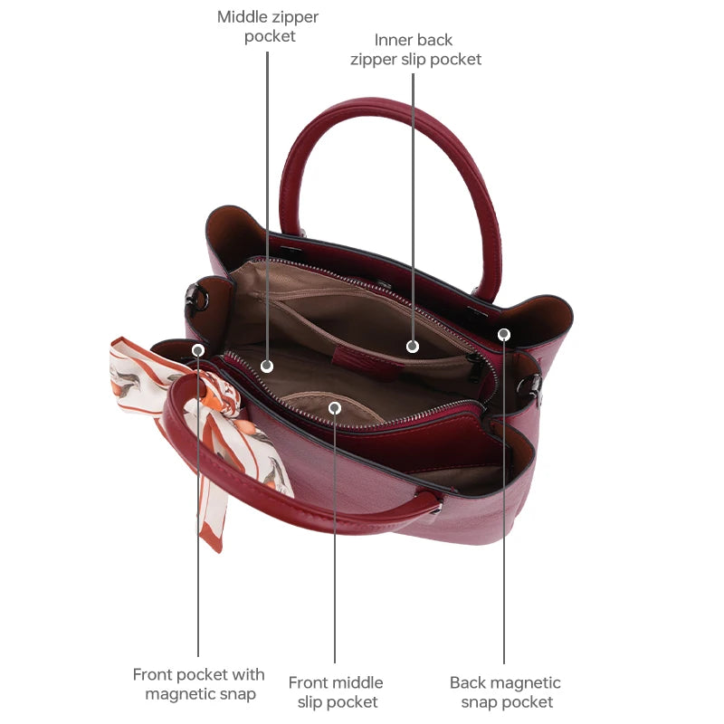 LA FESTIN Leather Top Handle Crossbody Bag