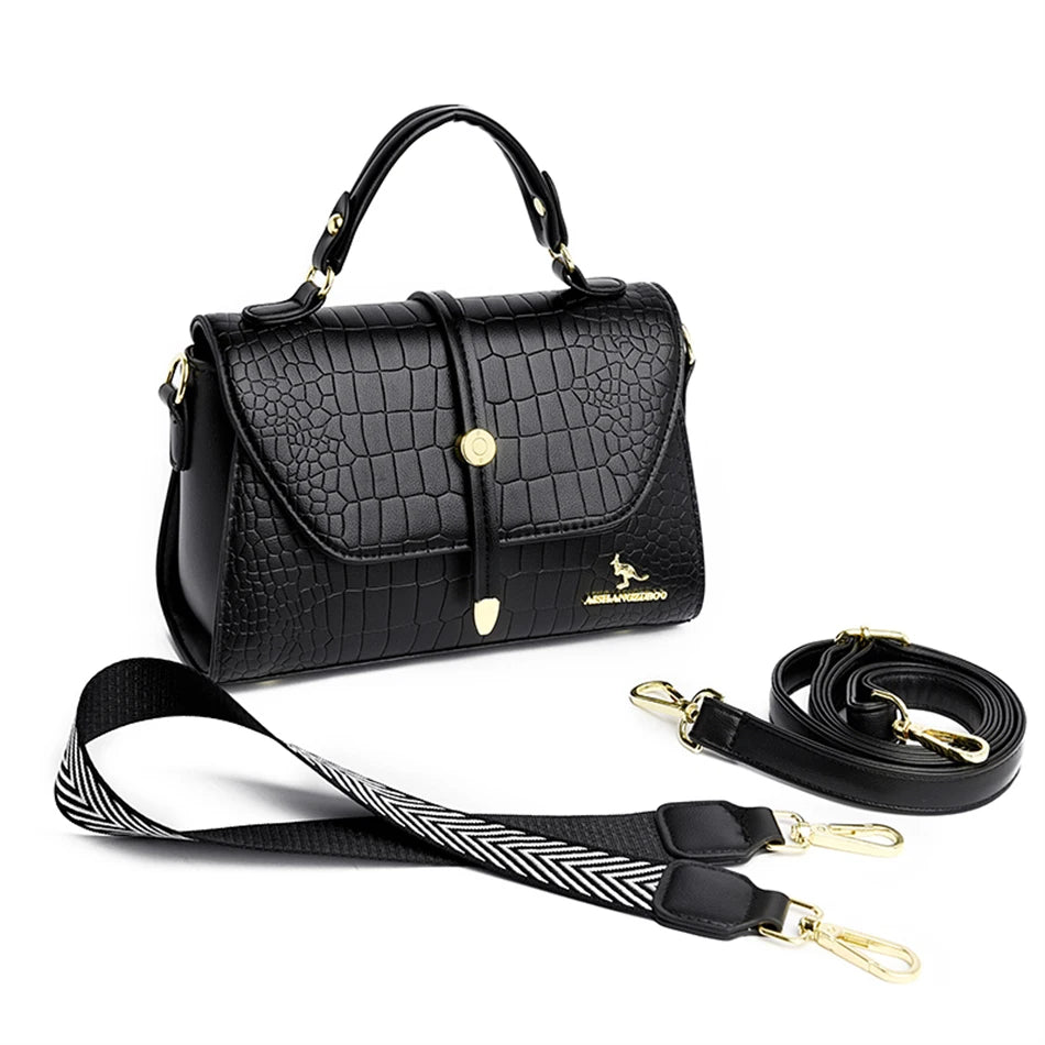 Crocodile Leather Crossbody Handbag