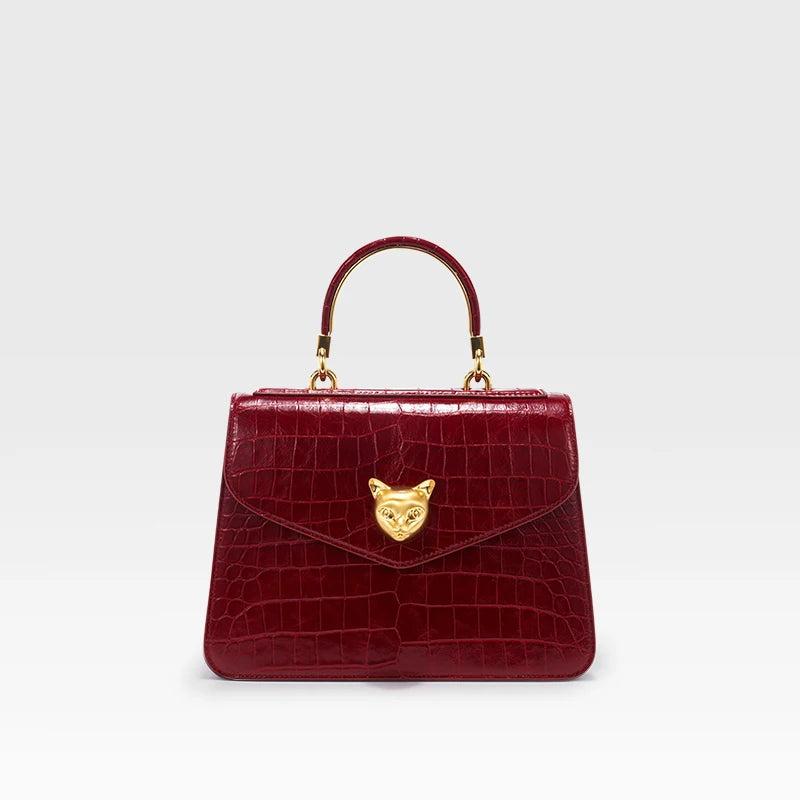 2026 Crocodile Pattern Leather Handbag