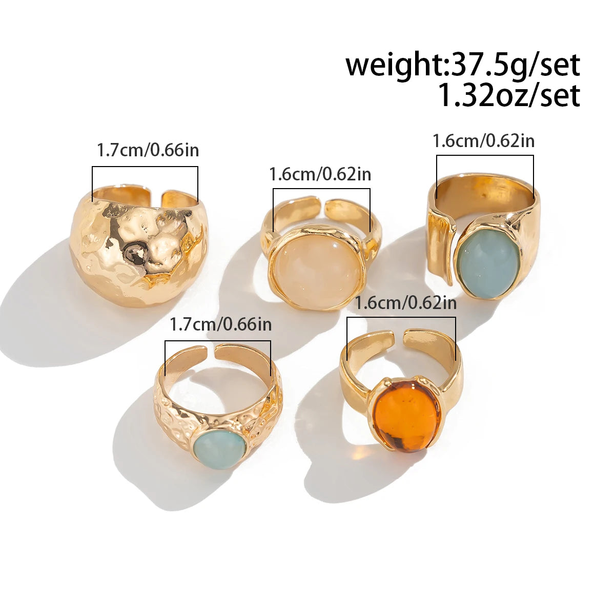 Boho Gold Ring Set