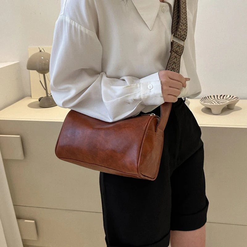 Vintage Boston Leather Crossbody Bag