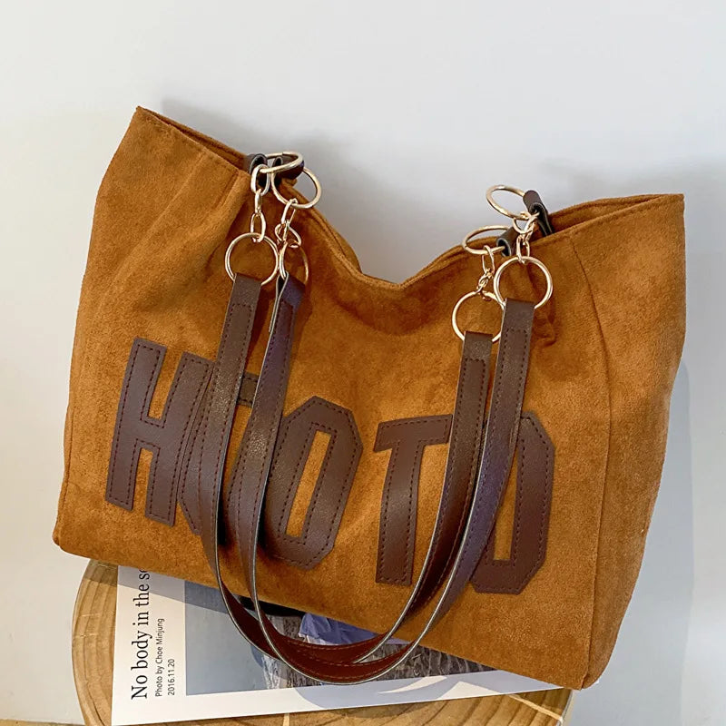 Solid Color Shoulder Bag