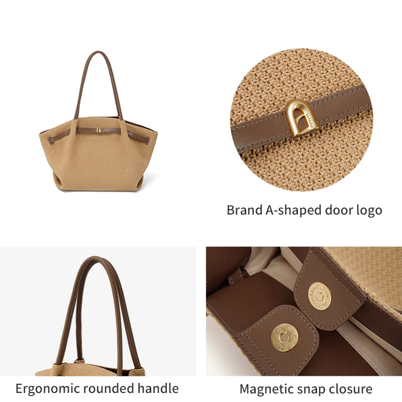 LA FESTIN Woven Tote Shoulder Bag 2026
