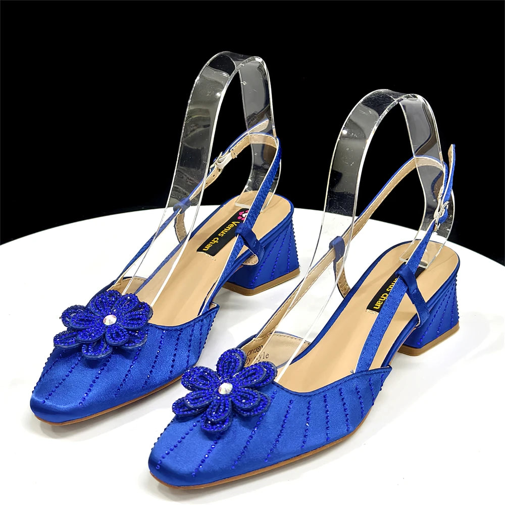 Party Shoes and Bag Heel Decoration Pure Elegant Flower