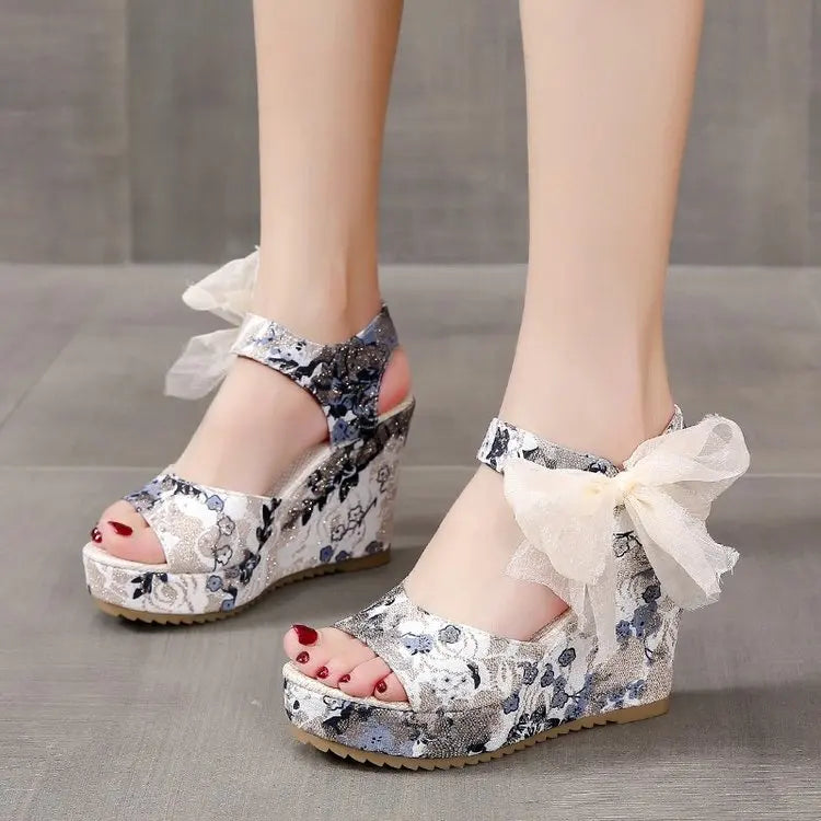 Comfortable Wedge Sandals Heel Buckle Fish Beak Sandals Waterproof