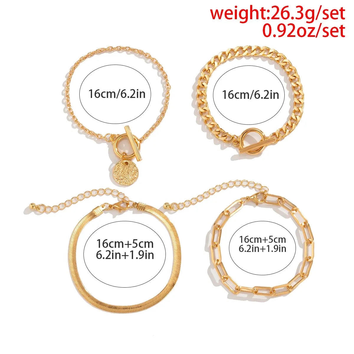 Punk Cuban Link Chain Coin Pendant Bracelet on Hand