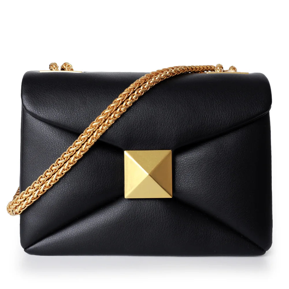Genuine Leather Square Crossbody Bag