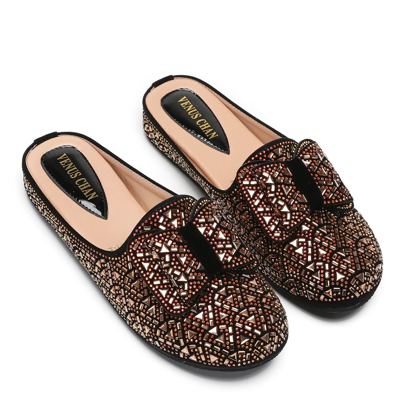 Nigeria Gold Color Half Shoes Comfortable Party Slippers Elegant