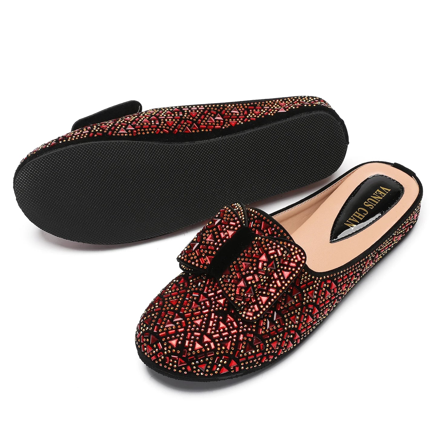Nigeria Gold Color Half Shoes Comfortable Party Slippers Elegant