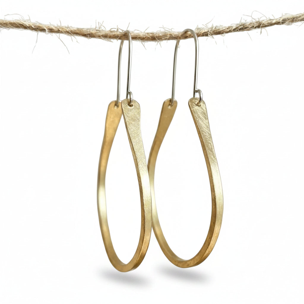 Stylish Big Gold Color Teardrop Hoop Earrings - Minimalist Design For All Occasions Women's Chic Jewelry