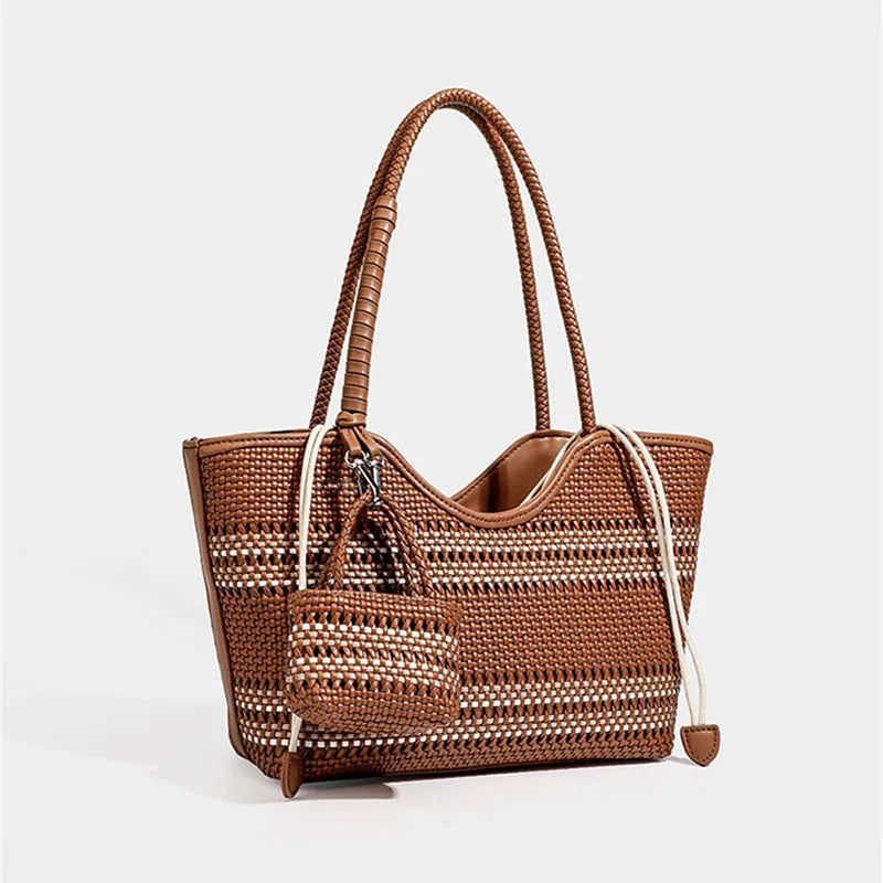 Braided Tote Shoulder Bag