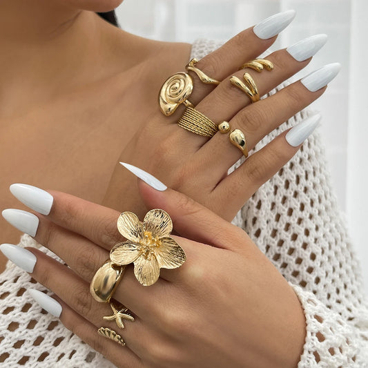 Petal Flower Ring Set