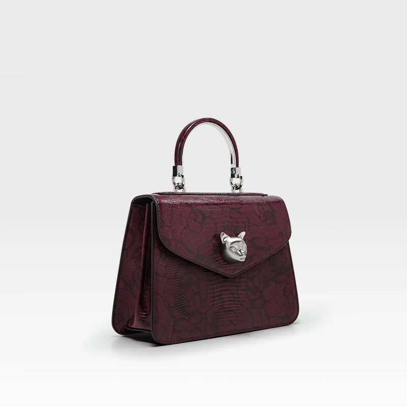 Luxury Top Grain Leather Bowling Bag