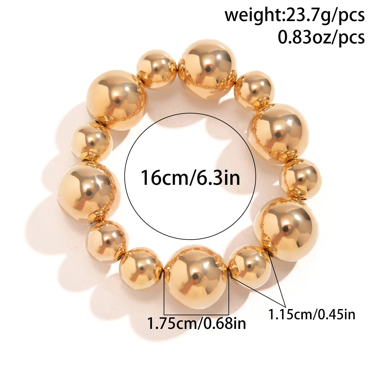 Korean Elegant Big CCB Ball Bead Chain Bracelet Punk
