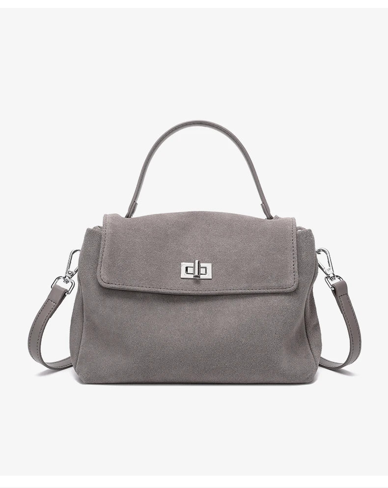 Natural Suede Leather Crossbody Bag