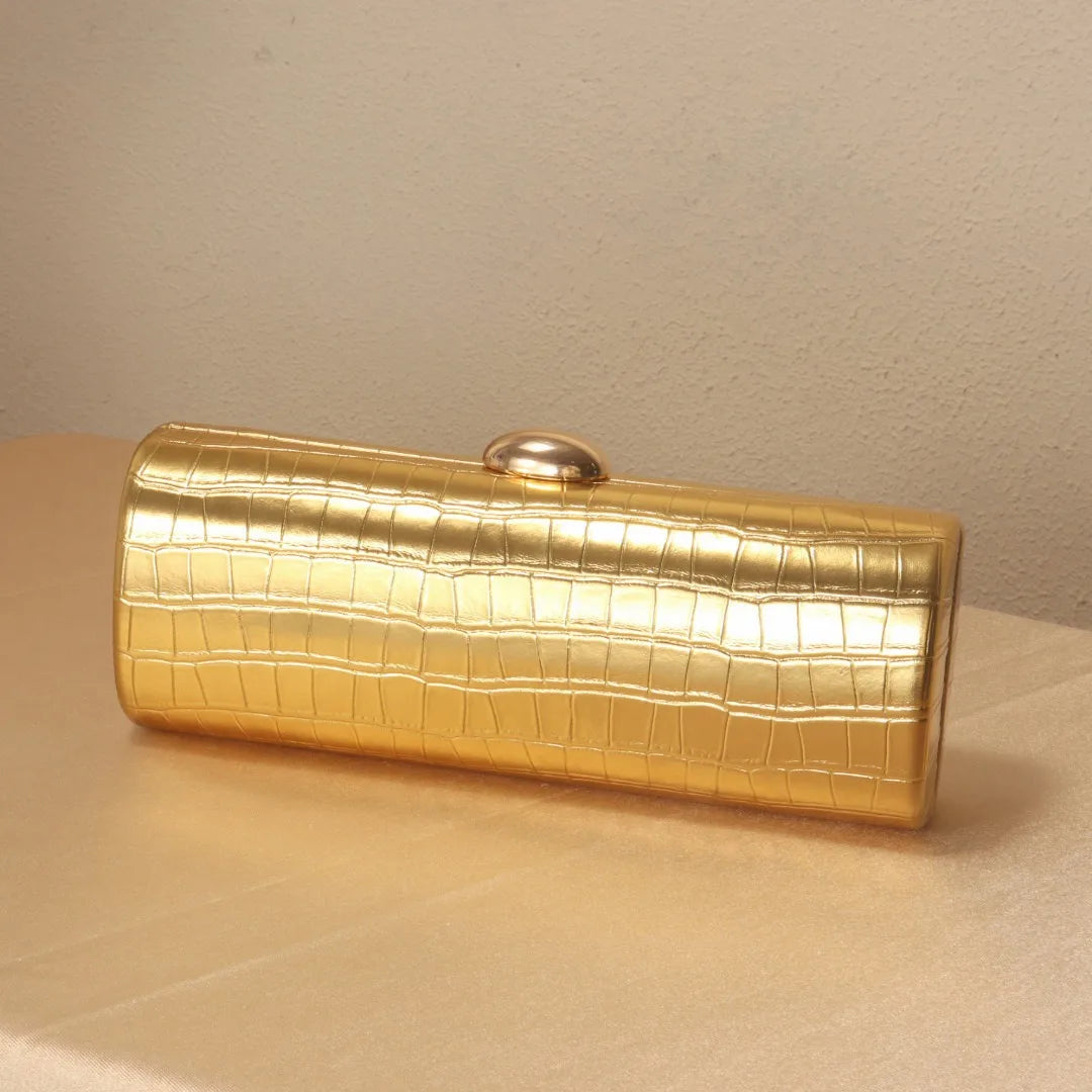 Ic Pu Leather Box Bag Female Glossy Golden Elegant