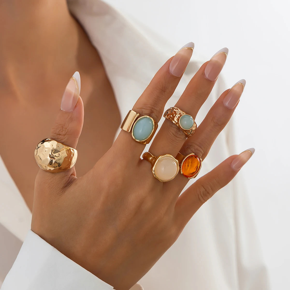 Boho Gold Ring Set