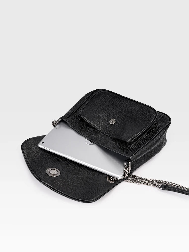Soft Leather Chain Tote Bag