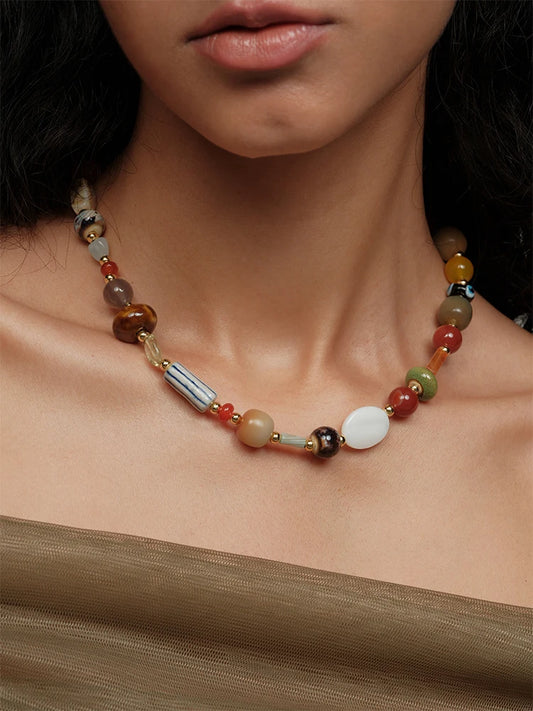 Natural Stone Beaded Necklace