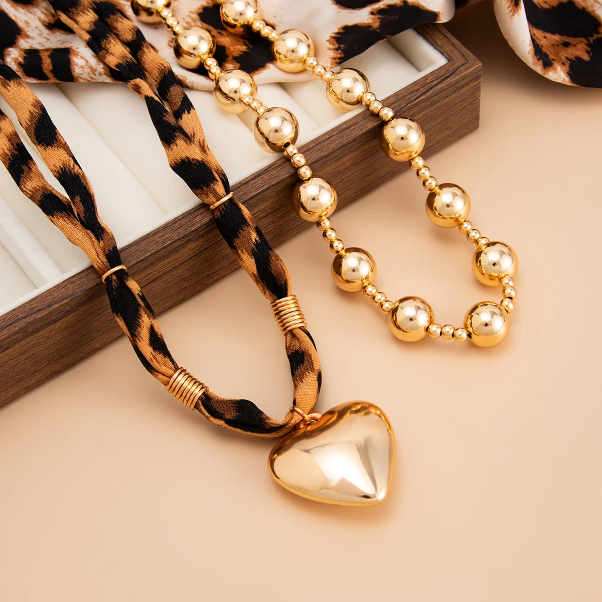 Leopard Heart Pendant Necklace