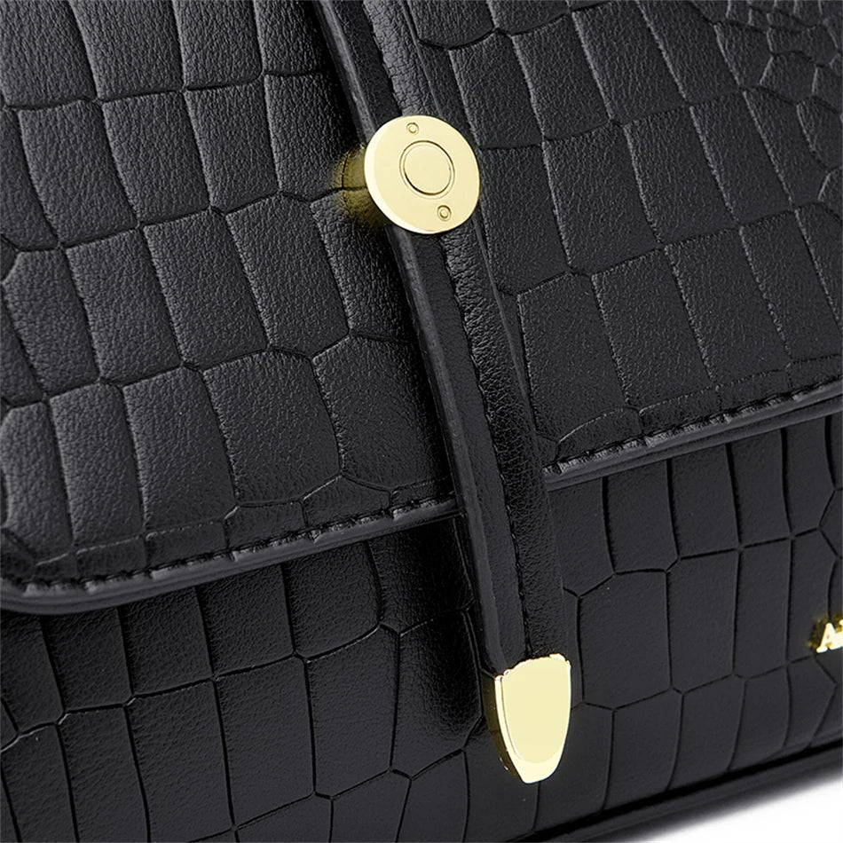 Crocodile Leather Crossbody Handbag